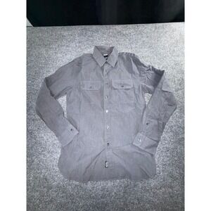 Triple Five Soul NYC Mens Long Sleeve Button Down Shirt Gray Utility XL